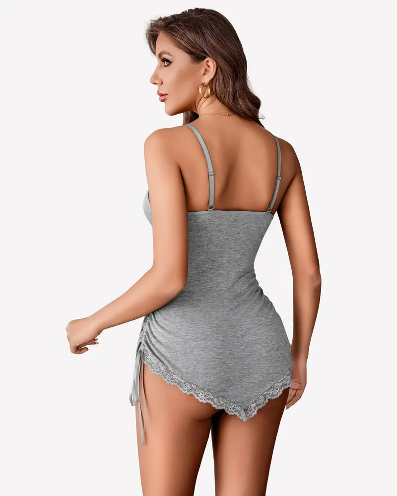 Ruched Modal Side Drawstring Chemise sold by Avid Love product image thumbnail 5