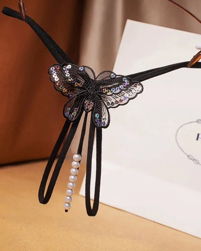 【M】Black Pearl Sequined Mesh Panty sold by Avid Love