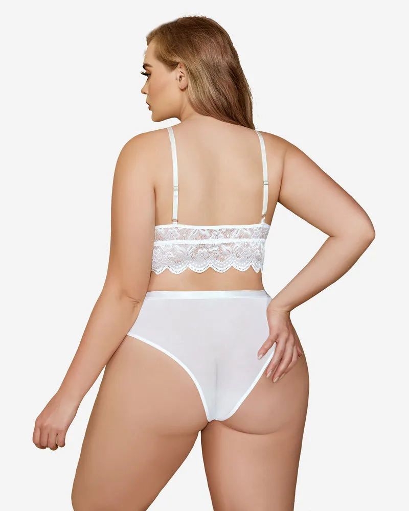 Plus Size Lace Trim Bra Panties Set sold by Avid Love product image thumbnail 3