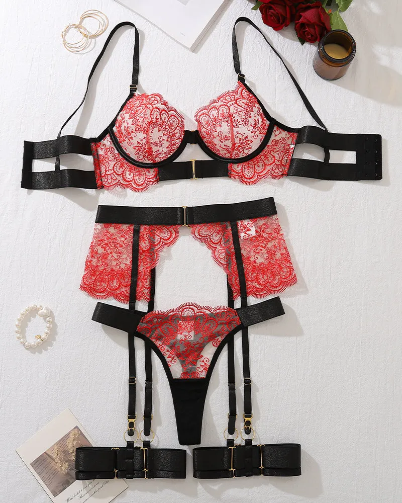 Luxury Flower Embroidery Lingerie Set sold by Avid Love product image thumbnail 5