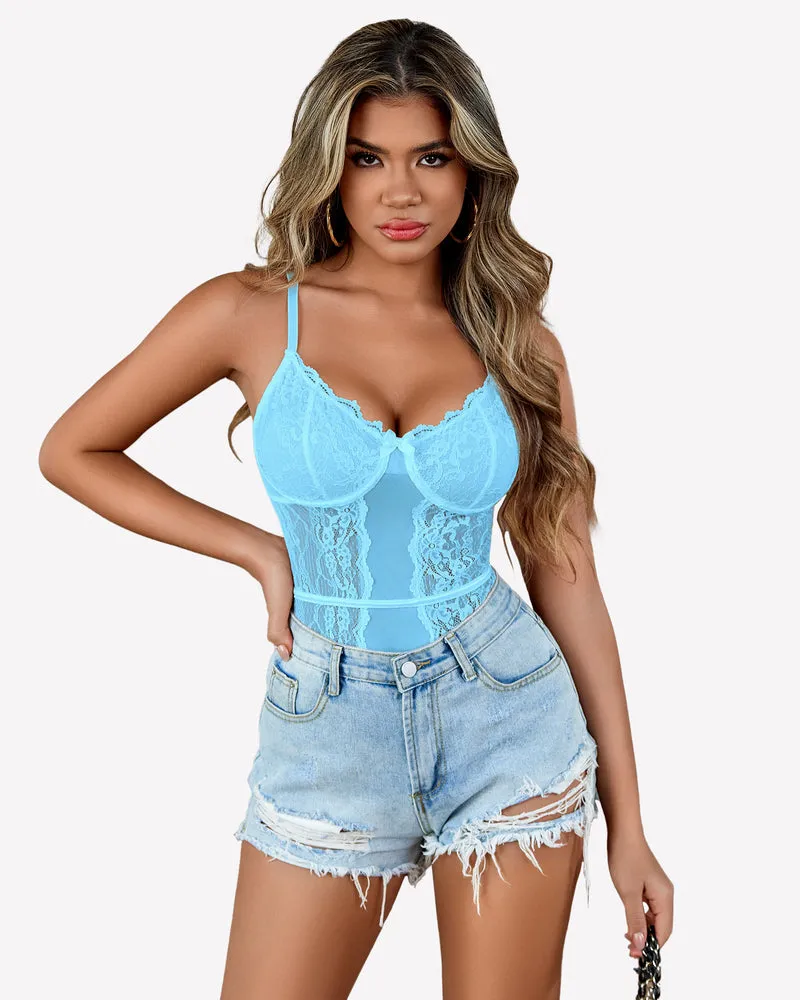 Lace Bodysuit One Piece Mini Top sold by Avid Love product image thumbnail 5
