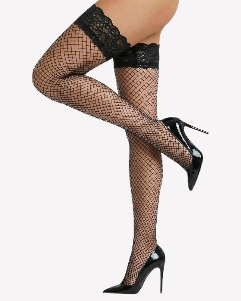 High Fishnet Stocking Lace Top Sheer Tights sold by Avid Love product image thumbnail 3