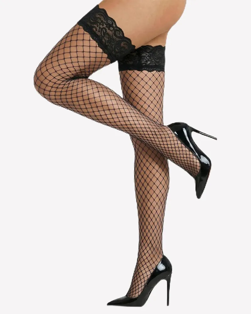 High Fishnet Stocking Lace Top Sheer Tights sold by Avid Love product image thumbnail 4