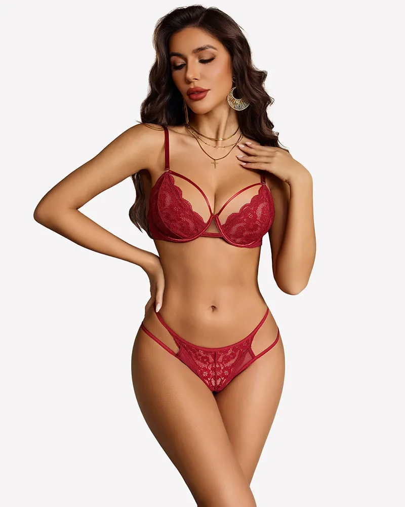 Underwire Push Up Sheer Bra and Panty Set sold by Avid Love product image thumbnail 4