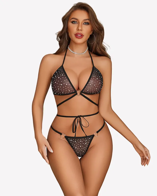 Bra And Panty Sets Strappy 2 Pcs Underwear Outfits made by Avid Love