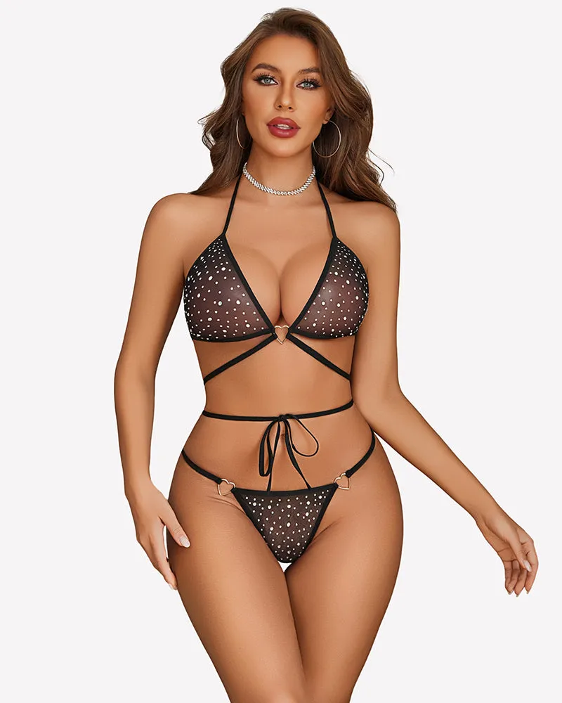 Bra And Panty Sets Strappy 2 Pcs Underwear Outfits sold by Avid Love