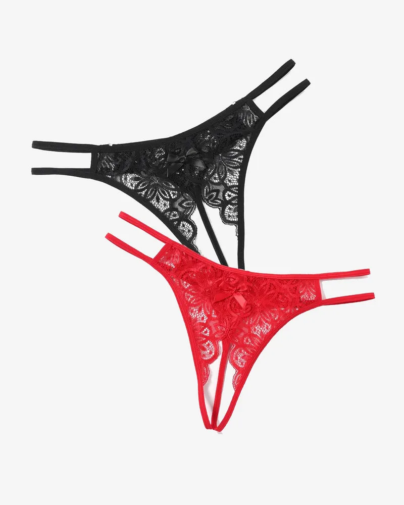 Floral Lace Briefs with Cute Bow sold by Avid Love product image thumbnail 4