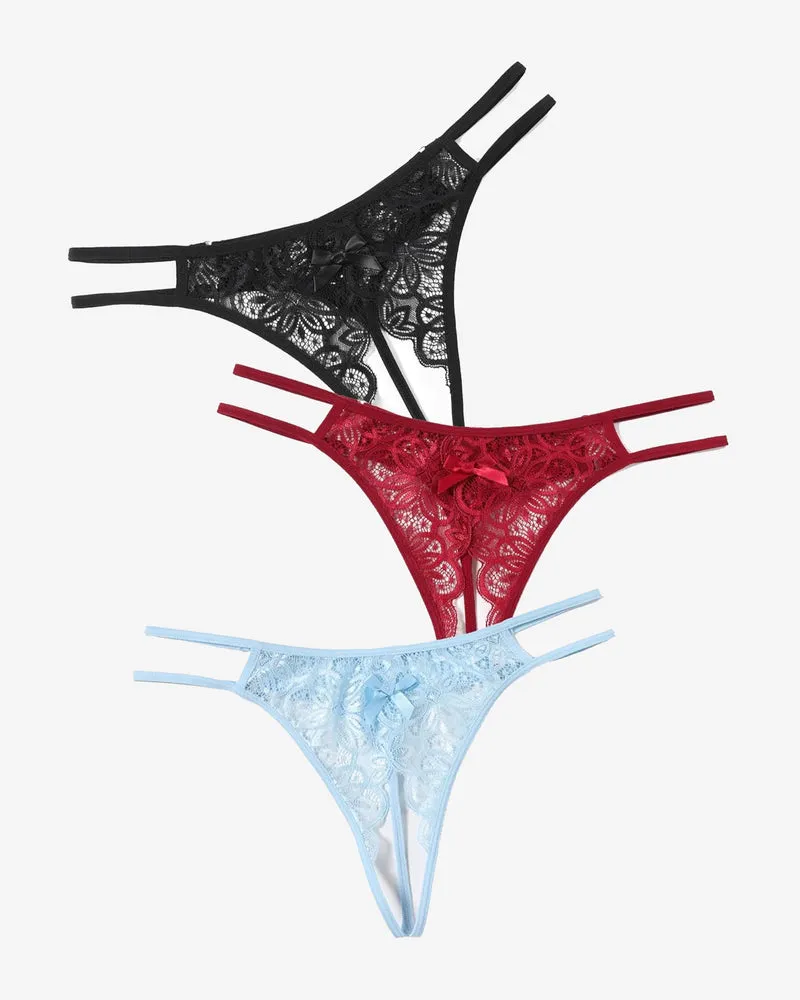 Floral Lace Briefs with Cute Bow sold by Avid Love product image thumbnail 2