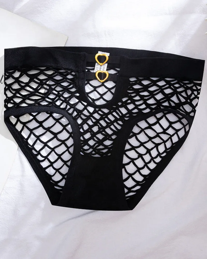 Fishnet Heart Rings Cutout Panties sold by Avid Love product image thumbnail 3