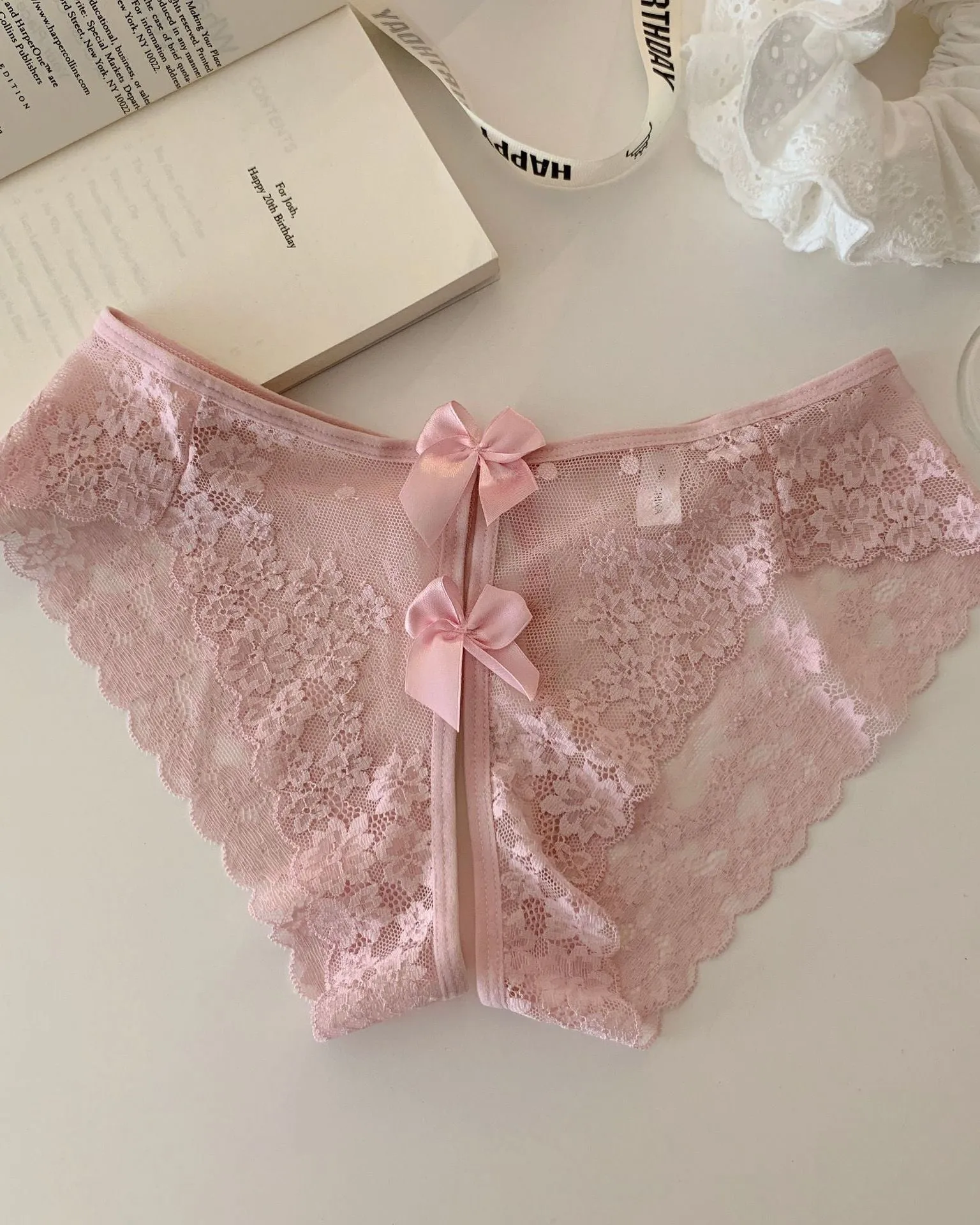 Scalloped Sheer Floral Lace Bow-Back Panties sold by Avid Love product image thumbnail 5