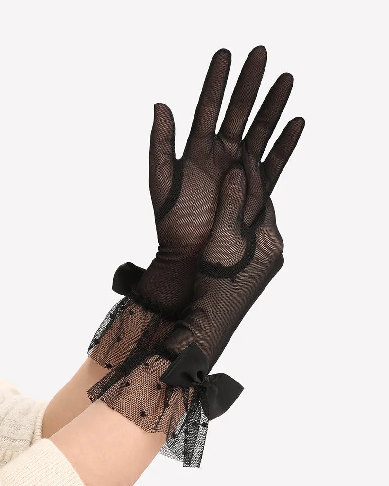 Avidlove Bow Short Mitten Mesh Gloves for 1920s sold by Avid Love product image thumbnail 3