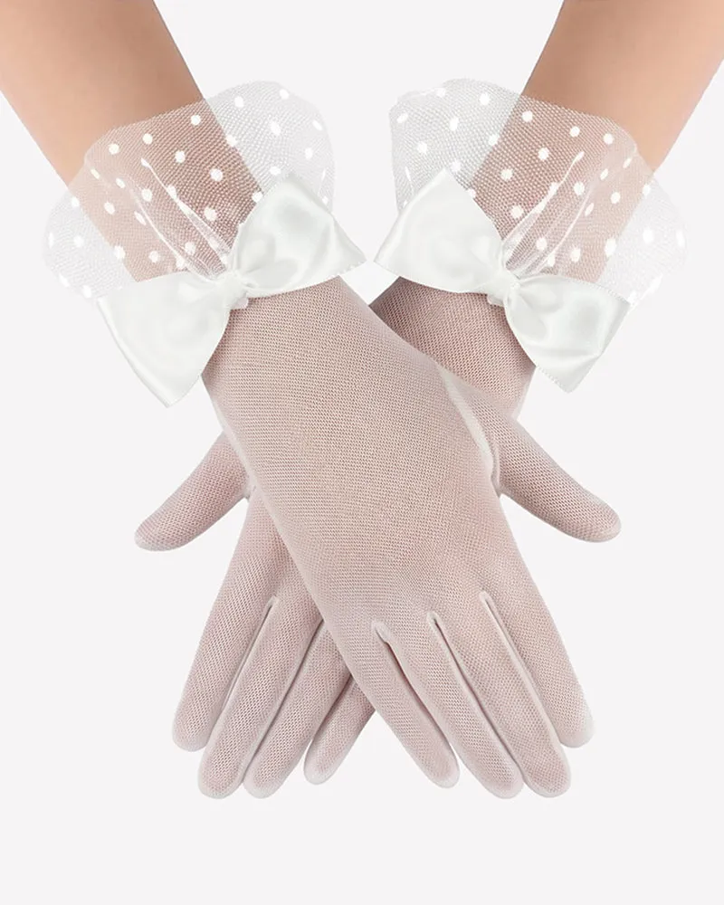 Avidlove Bow Short Mitten Mesh Gloves for 1920s sold by Avid Love product image thumbnail 4