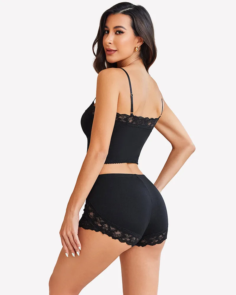 Cami Pajama Set Soft 2 Piece Lace Trim Short PJ Set sold by Avid Love product image thumbnail 4
