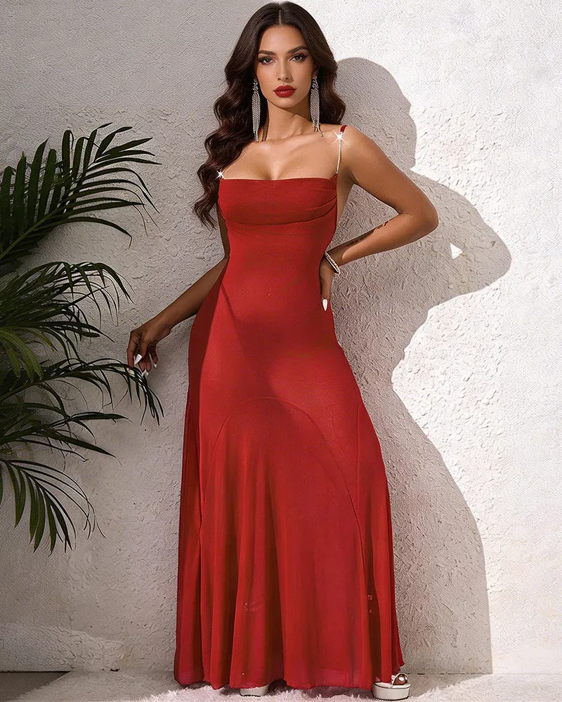 Sheer Mesh Asymmetrical High-Slit Dress sold by Avid Love product image thumbnail 2