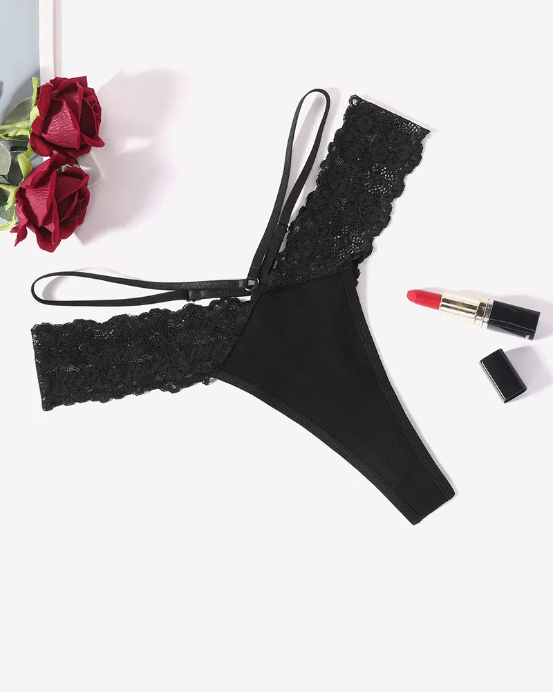 Lace Bikini Panties V Shape Waistband Thongs sold by Avid Love product image thumbnail 5