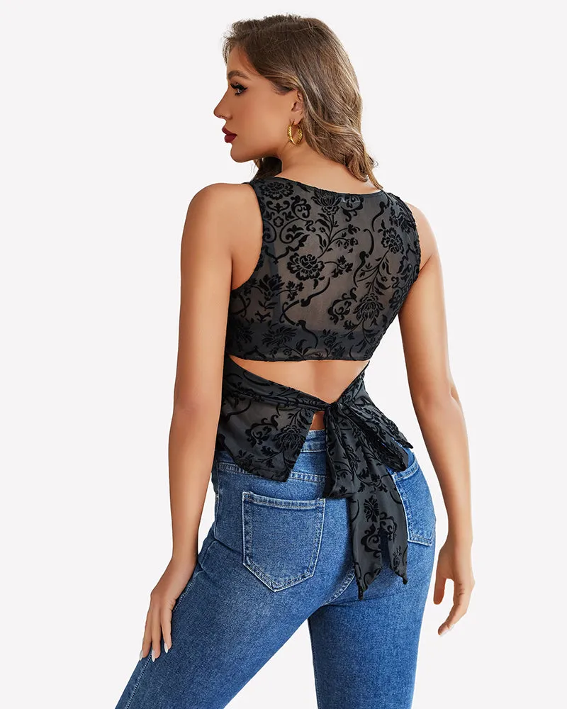 Mesh Tank Sleeveless Boat Neck Y2k Top sold by Avid Love product image thumbnail 5