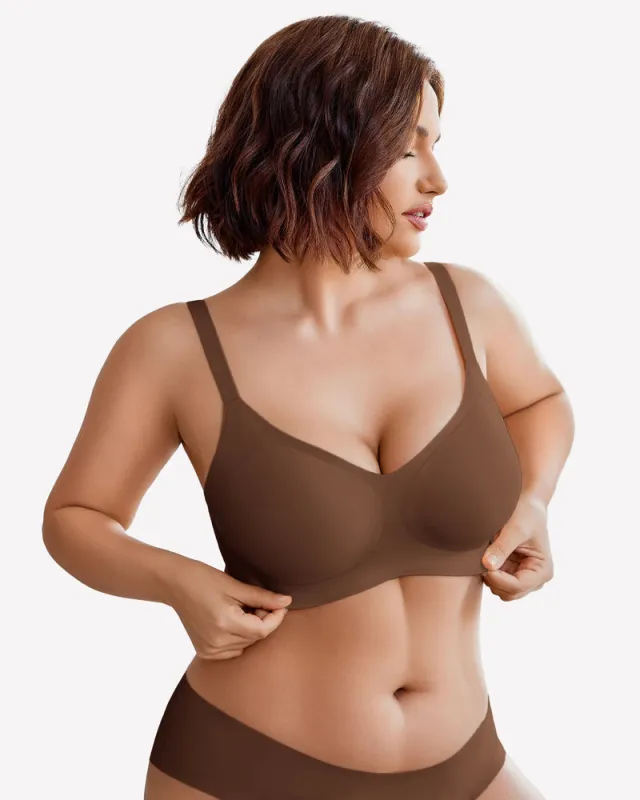 Wireless Lace Seamless Padded V Neck Bra made by Avid Love