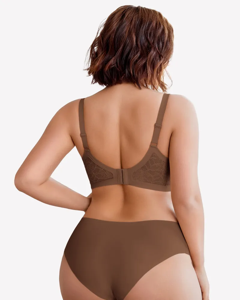 Wireless Lace Seamless Padded V Neck Bra sold by Avid Love product image thumbnail 4