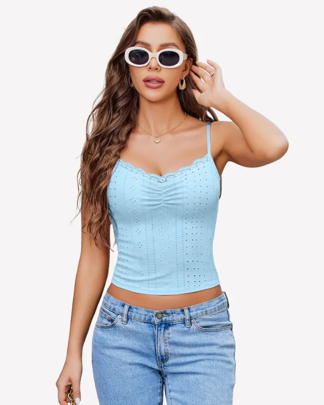 Lace Tank Trim Crop Top made by Avid Love