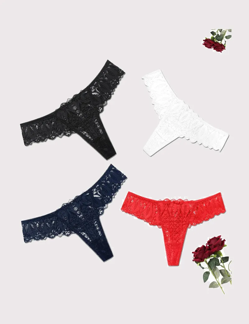 Lace Thongs Cross Back Underwear sold by Avid Love product image thumbnail 2