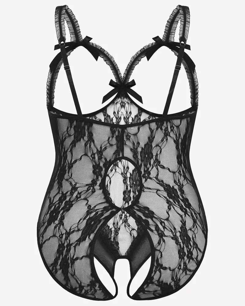 Plus Size Crotchless Exotic Lace Teddies sold by Avid Love product image thumbnail 5