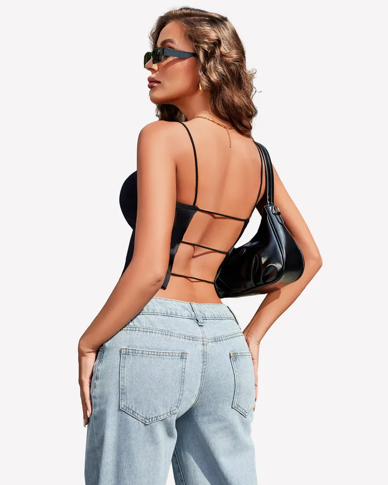 Double Lined Casual Basic Vest Cropped Top sold by Avid Love product image thumbnail 2