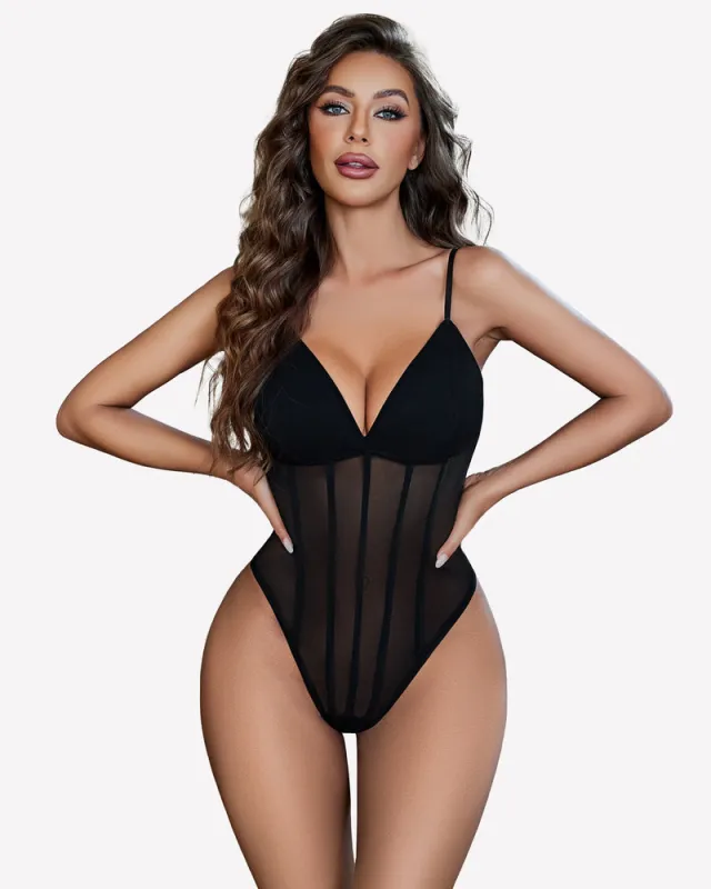 Cami Mesh Bustier Bodysuits made by Avid Love