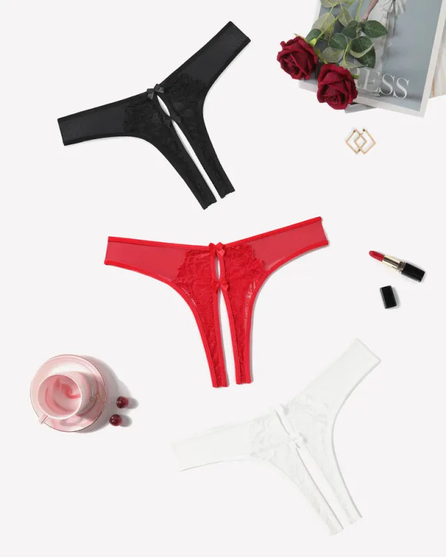 Mesh Panties Briefs with Cute Bow made by Avid Love