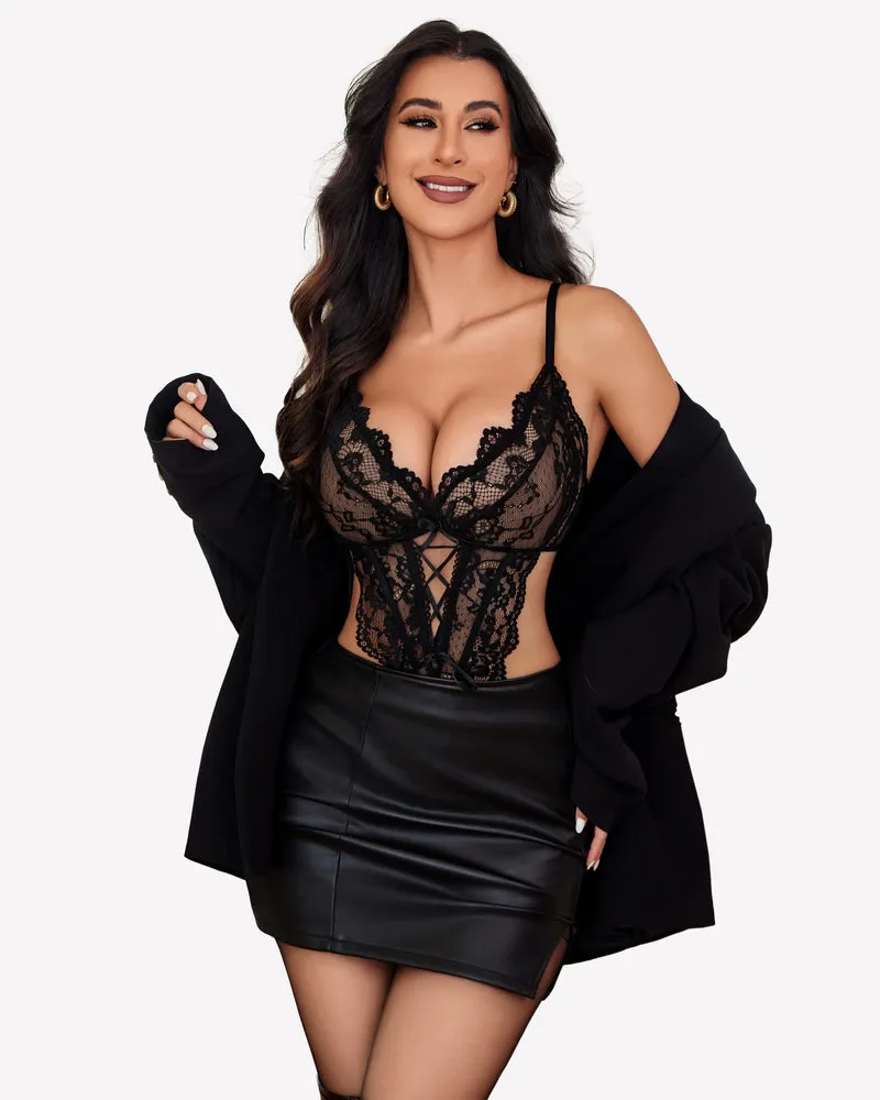 Lace Teddy One Piece Lingerie sold by Avid Love product image thumbnail 2