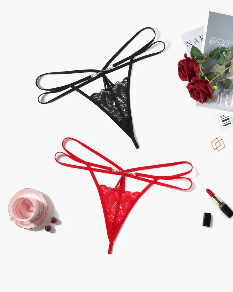 Floral Lace Briefs Hollow Out Thong Panty sold by Avid Love product image thumbnail 4