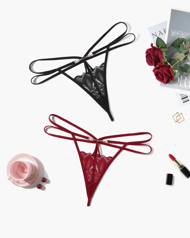 Floral Lace Briefs Hollow Out Thong Panty sold by Avid Love product image thumbnail 3