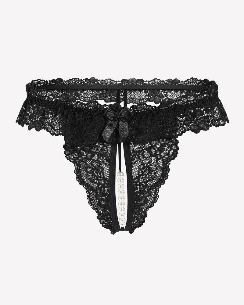 Lace Low Waist Thongs with Pearls Ball sold by Avid Love product image thumbnail 5