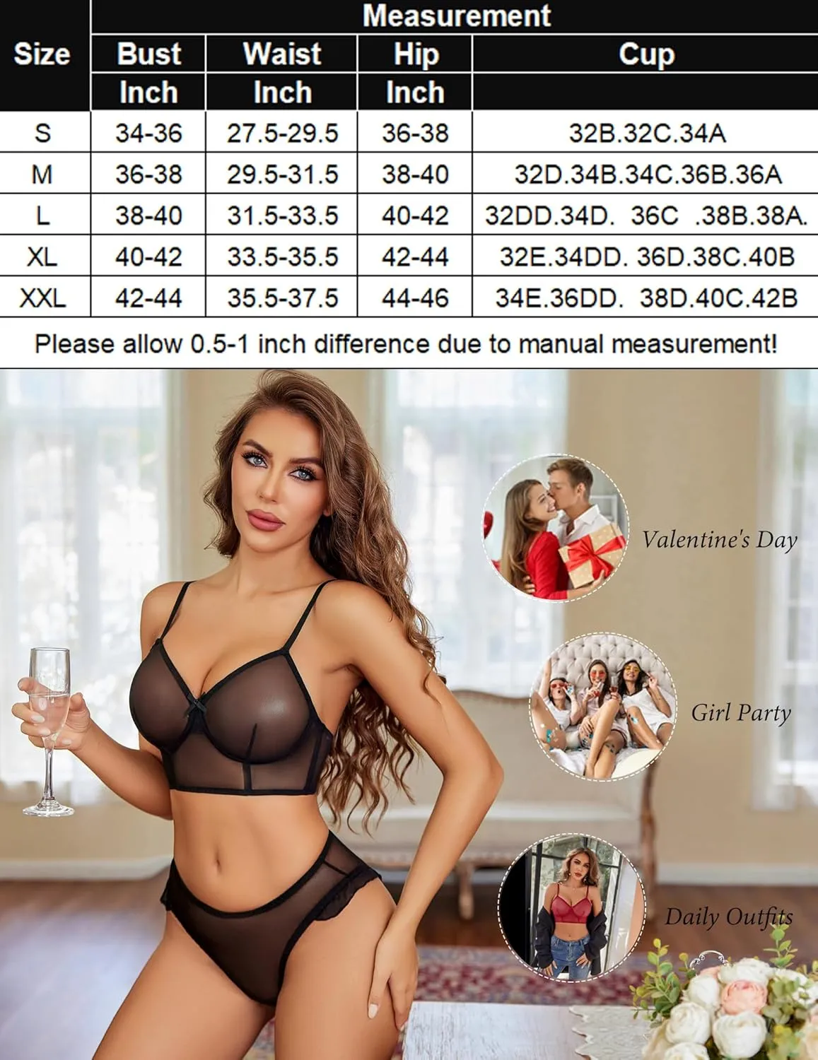 Mesh Bralette And Panty Sets Outfits sold by Avid Love product image thumbnail 3