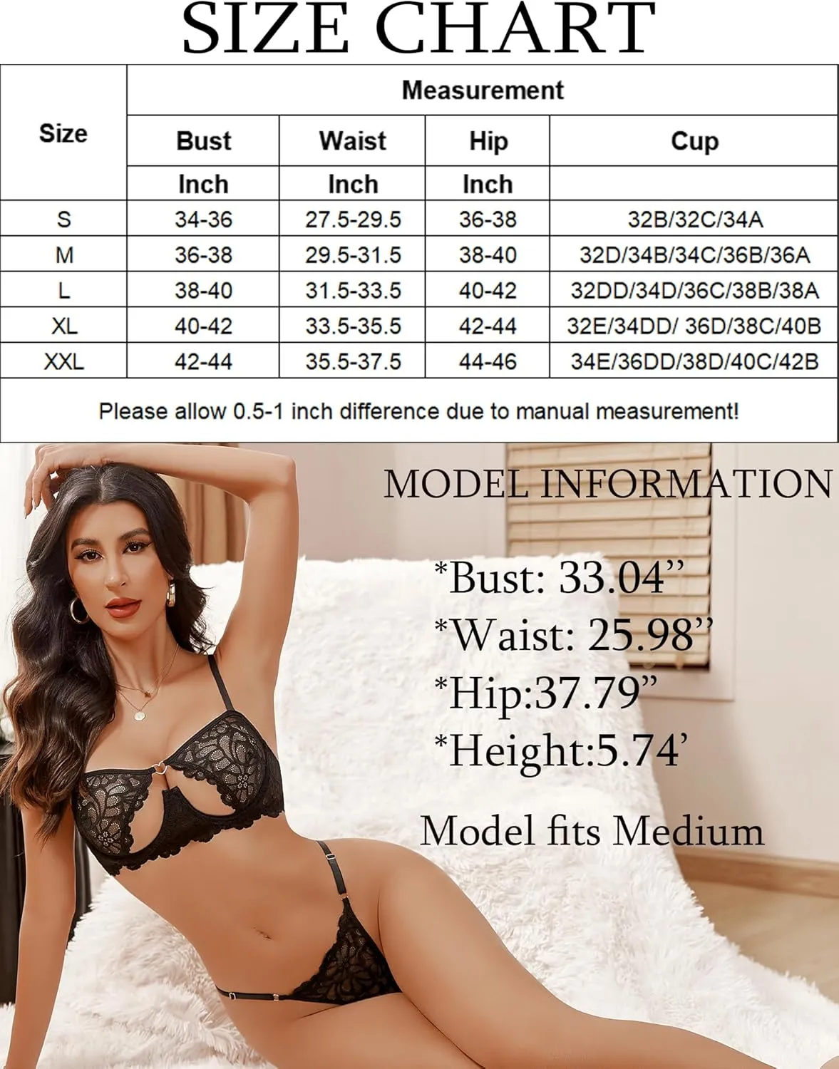 Push Up Half Cup Bra Sets sold by Avid Love product image thumbnail 4