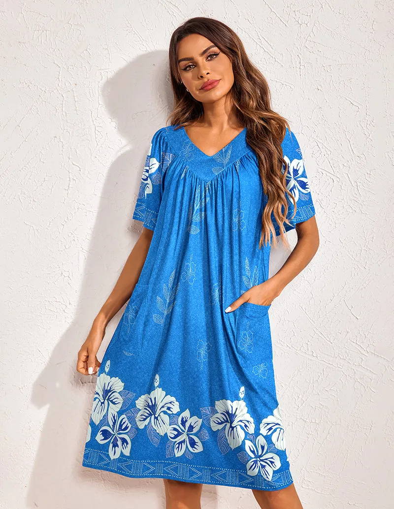 Ekouaer Floral Print Nightdress with Pockets (US Only) sold by Avid Love product image thumbnail 5