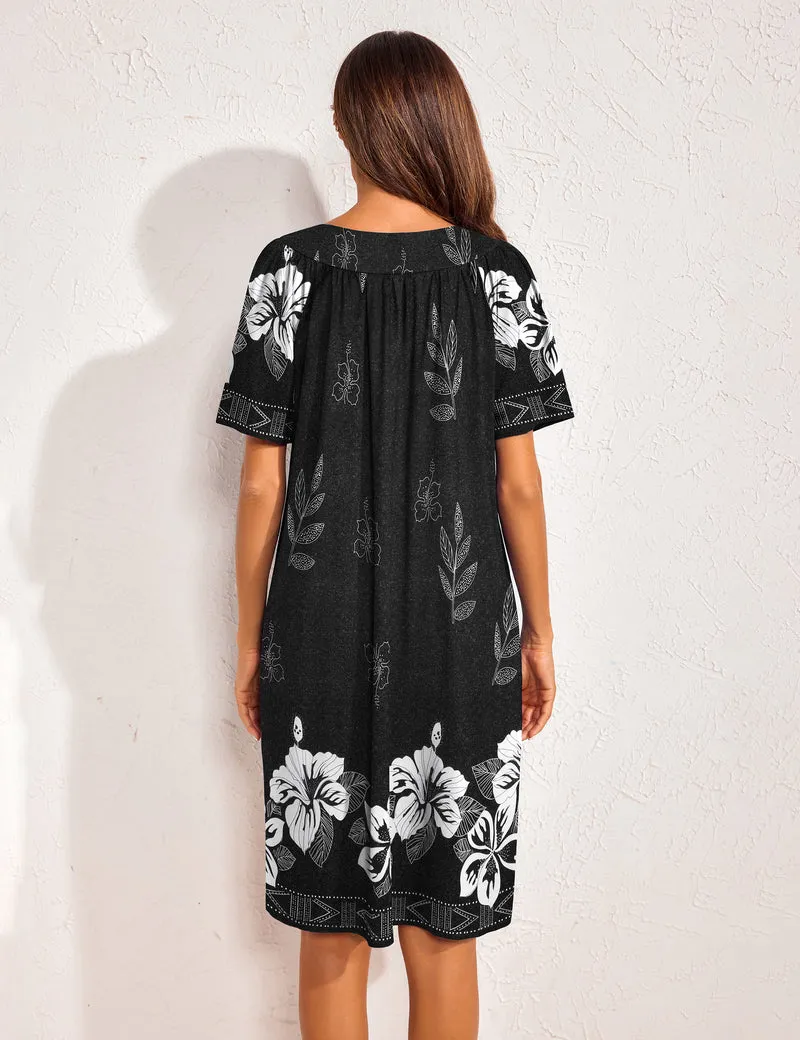 Ekouaer Floral Print Nightdress with Pockets (US Only) sold by Avid Love product image thumbnail 2