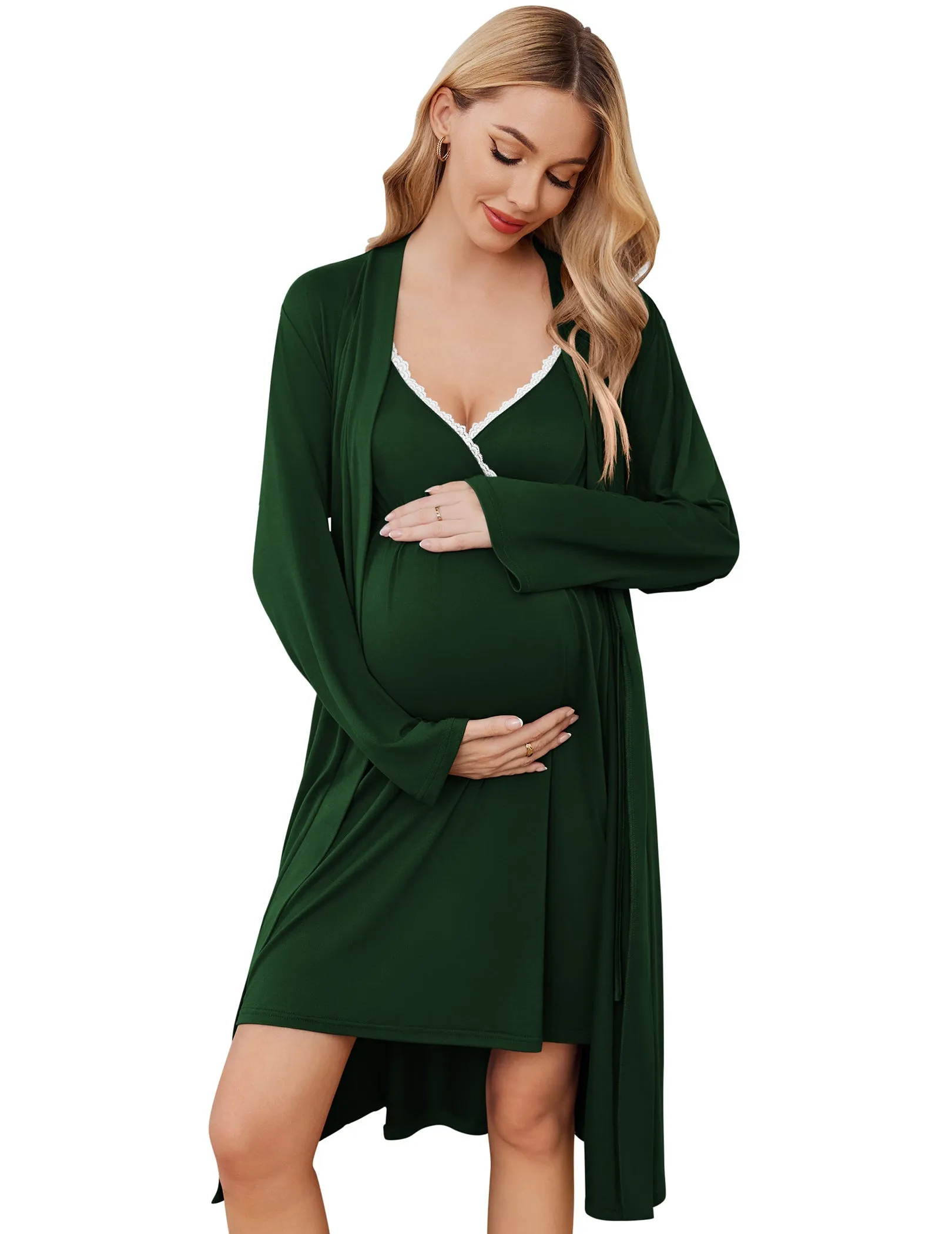 Ekouaer Premium Soft Nursing Gown and Robe Set (US Only) sold by Avid Love product image thumbnail 2