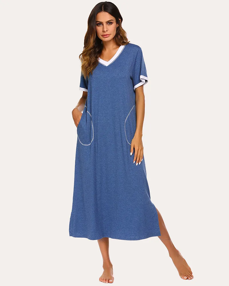 Ekouaer Ultra-Soft Long Nightgown with Pocket (US Only) sold by Avid Love product image thumbnail 2