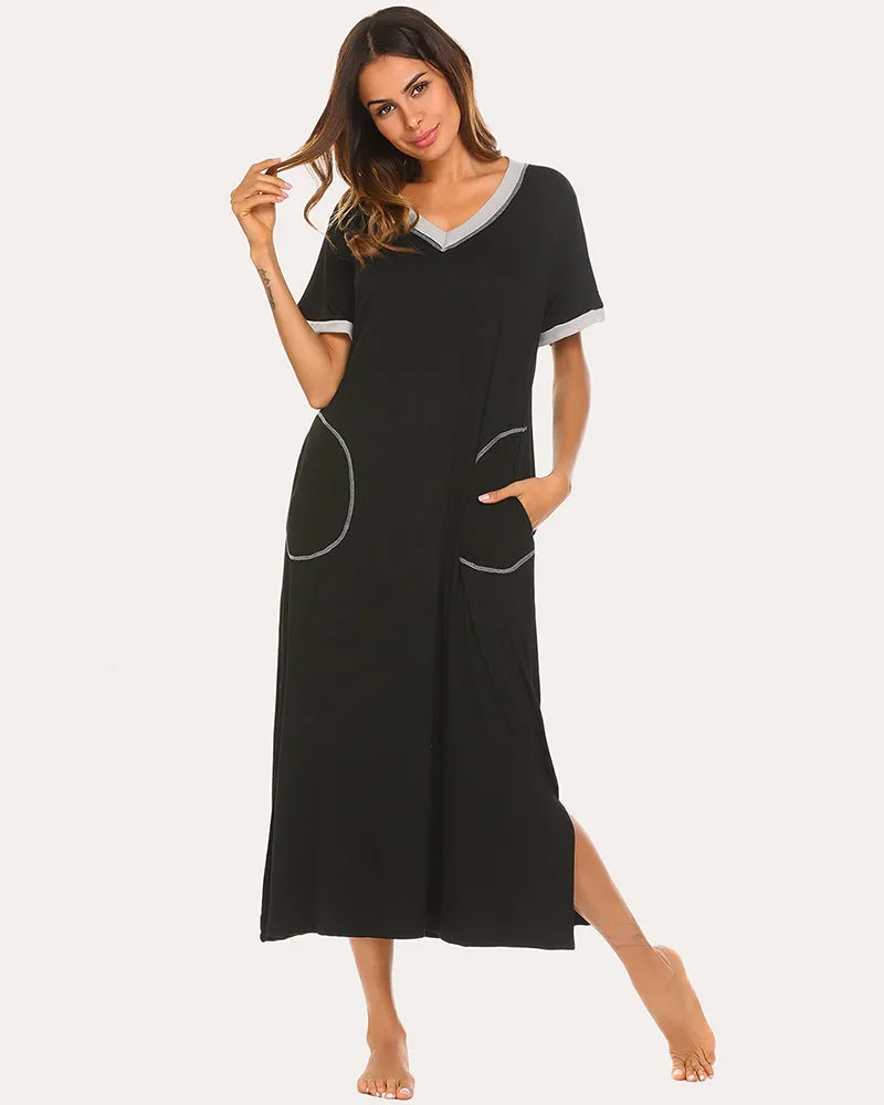 Ekouaer Ultra-Soft Long Nightgown with Pocket (US Only) sold by Avid Love product image thumbnail 3