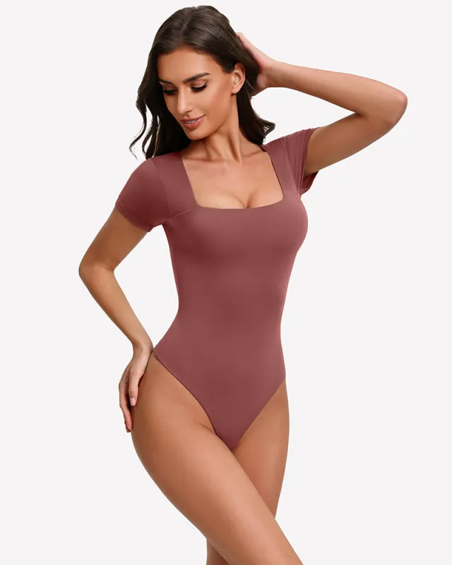 Short Sleeve Square Neck Bodysuit made by Avid Love