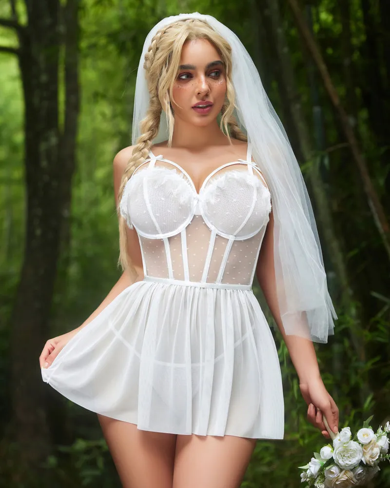 Fairy Lingerie Mesh Lace Push Up Nightgown sold by Avid Love product image thumbnail 3