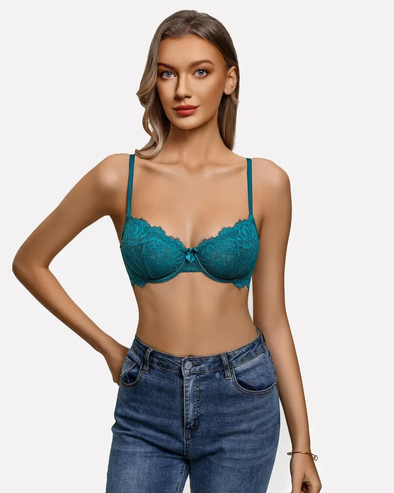 Balconette Lace Bra ¨C Sheer Mesh Unlined Lingerie Bra A-D Cup sold by Avid Love product image thumbnail 3