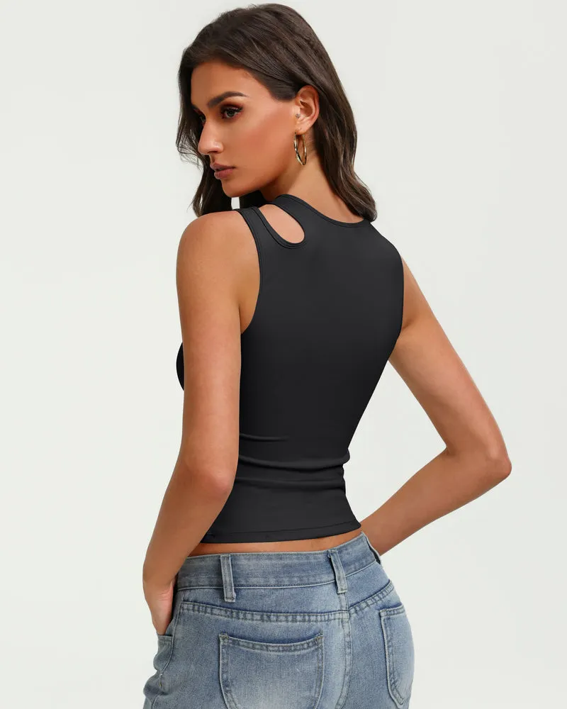 Hollow Out Crop Tank Top Y2K Fitted Going Out Concert Top sold by Avid Love product image thumbnail 2