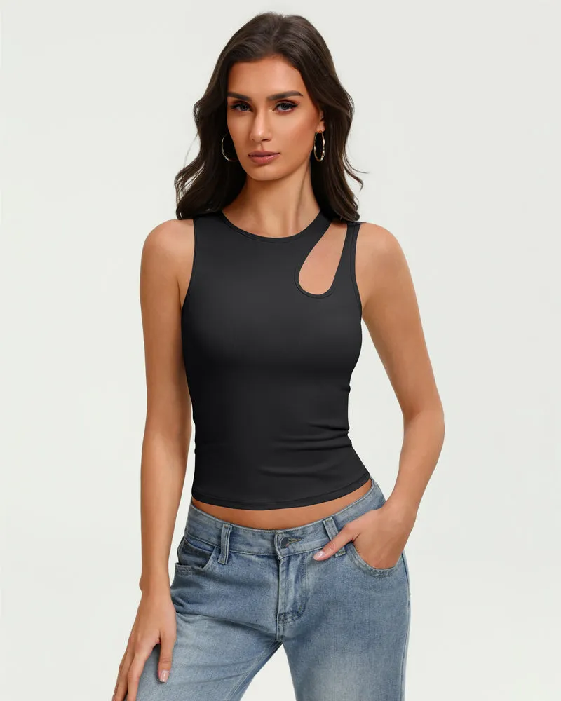 Hollow Out Crop Tank Top Y2K Fitted Going Out Concert Top sold by Avid Love