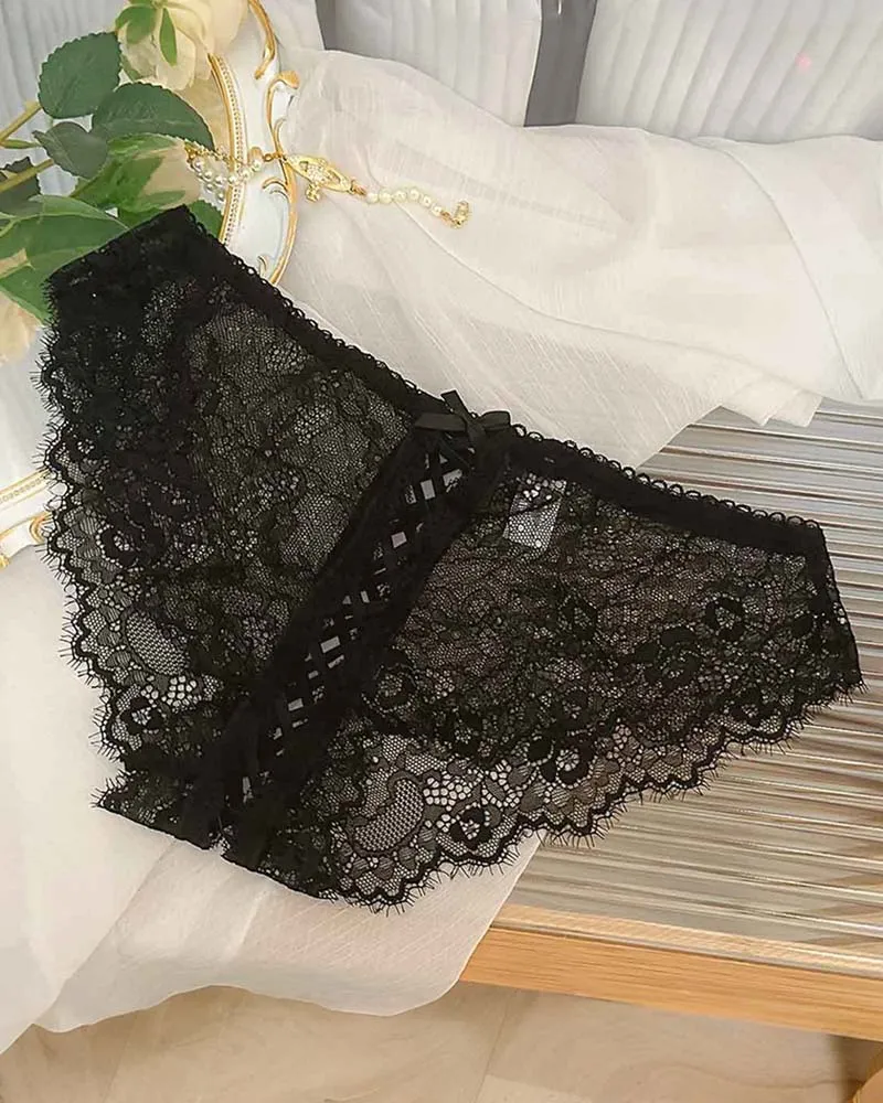 ⚡Flash Sale-Floral Lace Crisscross Panties Lace Up Briefs Lingerie sold by Avid Love product image thumbnail 2
