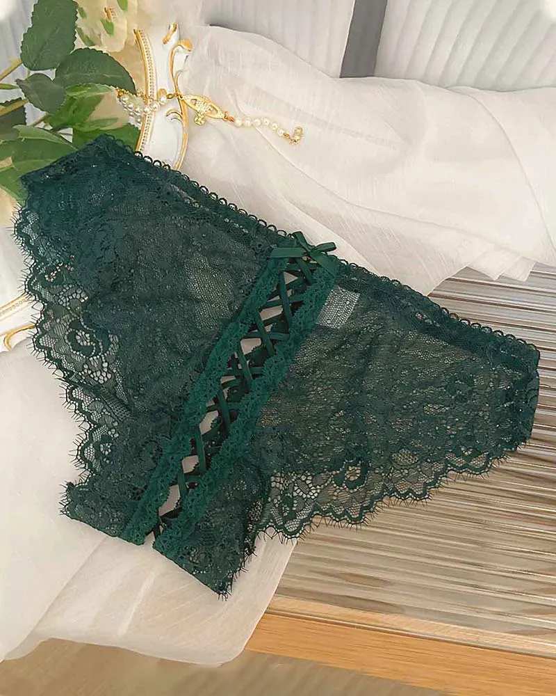 ⚡Flash Sale-Floral Lace Crisscross Panties Lace Up Briefs Lingerie sold by Avid Love product image thumbnail 5
