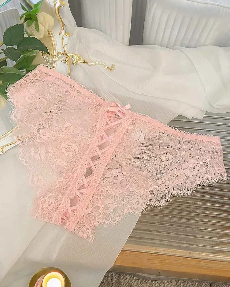 ⚡Flash Sale-Floral Lace Crisscross Panties Lace Up Briefs Lingerie sold by Avid Love product image thumbnail 4