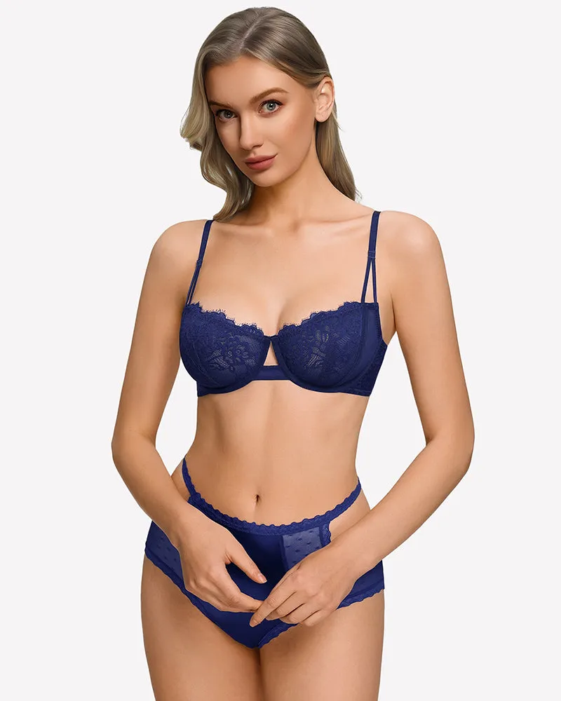 Floral Lace Bra – Sheer Mesh Unlined Bra sold by Avid Love product image thumbnail 5