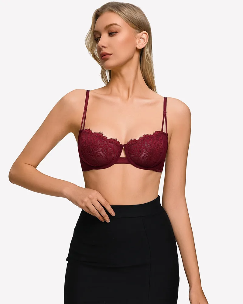 Floral Lace Bra – Sheer Mesh Unlined Bra sold by Avid Love product image thumbnail 4