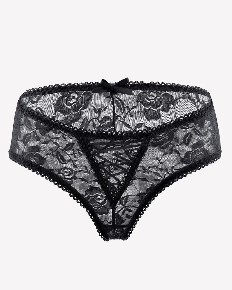 Floral Lace Panties ¨C Hollow Out Boyshort Underwear sold by Avid Love product image thumbnail 2